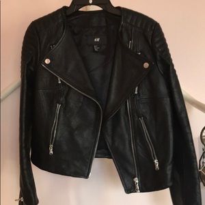 H& M real leather jacket